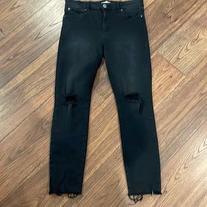 Black distressed jeans